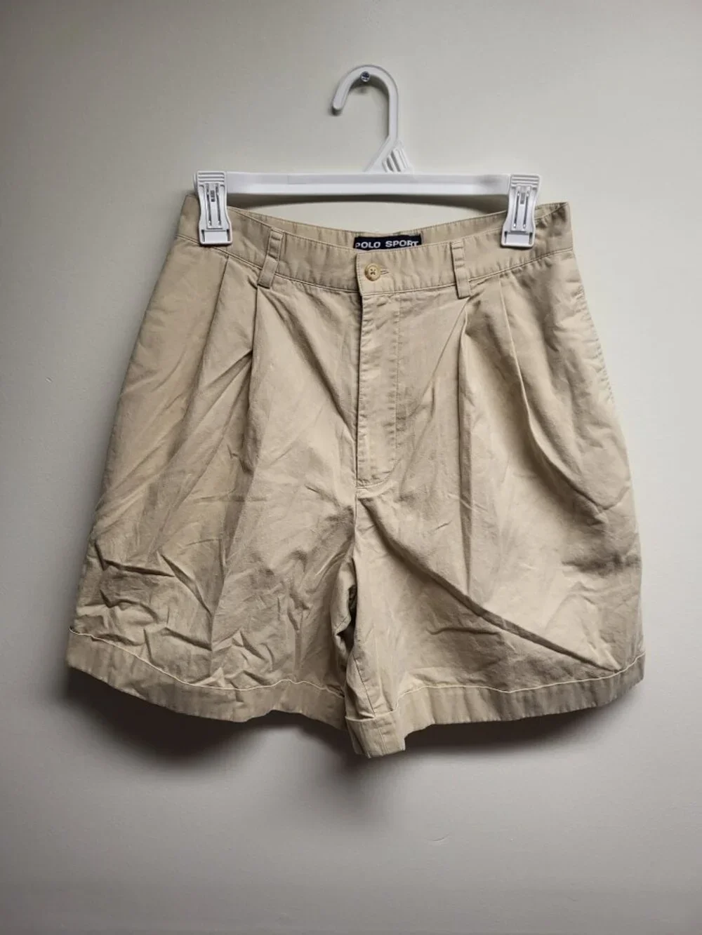 Polo Sport Ralph Lauren Women's Khaki Pleated Shorts Size 6 100% Cotton - Picture 5 of 10